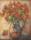 Teodor Vescu, Canceu cu crizanteme, 1998, ulei pe pânză