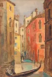 Alexandru Poitevin Scheletti, Veneția, acuarelă pe hârtie