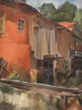 Moara satului by Gheorghe (Ghiță) Popescu, ulei pe pânză, sold Jul 2023