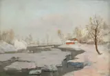 George Catargi, Peisaj de iarnă, ulei pe carton