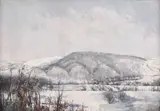 Ion Șinca, Iarnă la Măgurele, 1994, ulei pe pânză