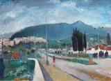 Maria Bănică, Spre cetatea universitară Brașov, ulei pe pânză