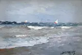 Dimitrie Florian, Mare învolburată, ulei pe carton