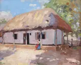 Paul Molda, Gospodărie din Vlașca, ulei pe carton