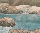 Marcel Bejgu, Cascadă, 1995, ulei pe pânză