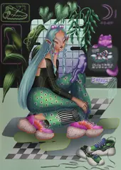 Romb, Sneaker Goblin Princess, 2022, digital painting, inkjet