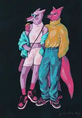 Georgiana Chițac, Foxy Shoes, 2023, acrilic pe hârtie