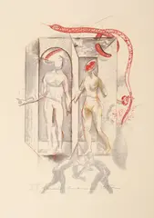 Dan Erceanu, Zodia Gemeni, 1997, ceracolor și accente de cărbune pe hârtie