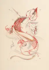 Dan Erceanu, Zodia Scorpion, 1997, ceracolor și accente de cărbune
