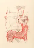 Dan Erceanu, Zodia Săgetător, 1997, ceracolor și accente de cărbune pe hârtie