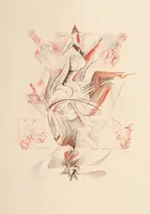 Dan Erceanu, Zodia Capricorn, 1997, ceracolor și accente de cărbune
