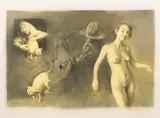 Georges Mazilu, La Valse, 2008, tuș acrilic pe hârtie