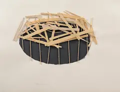 Dome Plan by Tadashi Kawamata, 2016, lemn și guașă pe hârtie lipită pe carton, sold Jul 2023