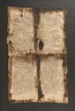 Ion Bitzan, Manuscris, 1992, tuș, bitum și pulbere de mică pe hârtie prelucrată manual