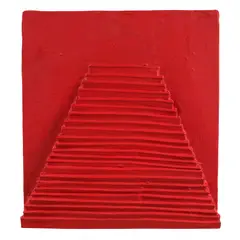 Petite pyramide rouge by Horia Damian, 1972, acrilic, gips și lemn, sold Jul 2023