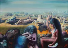 Sabin Bălașa, Muze, 1987, ulei pe pânză