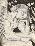 Maria Bălan, Reverie, 2021, tuș pe hârtie