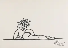 Horaţiu Mălăele, Nud, 2020, serigrafie pe pânză