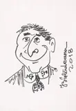 Ion Bîrlădeanu, Ion Iliescu, 2018, marker pe hârtie