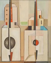 Alexandru Țipoia, Instrumente muzicale, 1970, ulei pe pânză