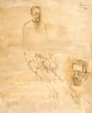 Sorin Ilfoveanu, Păsărar, 1989, laviu și tempera pe hârtie