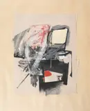 Petru Lucaci, Untitled, 1995, guașă și colaj pe carton