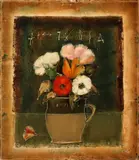 Corneliu Petrescu, Vas cu flori, 1985, ulei pe carton
