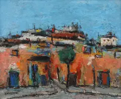 Peisaj by Ion Mirea, ulei pe carton, sold Jul 2023