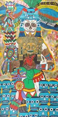 Paul Hitter, Zeu aztec, 2022, ulei pe pânză