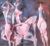 Harry Guttman, Dans, 1989, ulei pe pânză