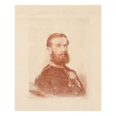Theodor Aman, Portretul lui Carol I, gravură în cupru