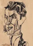Marcel Janco, Portretul lui M. Mircea, tuș pe hârtie