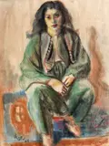 Iosif Iser, Odaliscă, 1946, pastel și cărbune pe hârtie