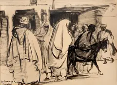 Marrakech by Stefan Popescu, 1929, tuș pe hârtie, sold Jun 2023