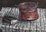 Gheorghe Petrașcu, Natură statică cu vas de alamă și carte