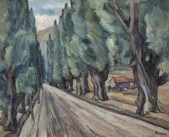 Drumul Rășinarilor by Marius Bunescu, ulei pe pânză, sold Jun 2023