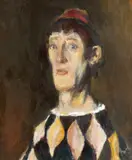 Corneliu Baba, Arlechin, 1985-1990, ulei pe carton