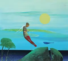 Vestitor by Felix Aftene, acrilic pe pânză, sold Jun 2023