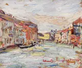 Peisaj din Veneția by Rudolf Schweitzer–Cumpăna, 1937, ulei pe carton, sold Jun 2023