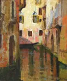 Paul Scorţescu, Canal la Veneția, ulei pe pânză