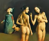 The blue pearl by Georges Mazilu, acrilic pe pânză, sold Jun 2023