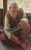 Carol Hübner, Om sărac, 1935, ulei pe placaj