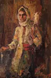 Țărăncuță by Rudolf Schweitzer–Cumpăna, ulei pe carton, offered Jun 2023