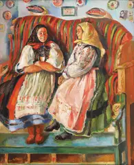 Tia Peltz, La taifas, ulei pe pânză