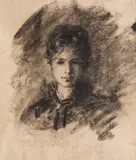 Nicolae Grigorescu, Portretul Zettinei Urechia, cărbune pe hârtie