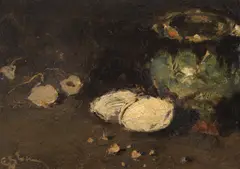 Eustațiu Stoenescu, Natură statică cu masă de bucătărie, 1924, ulei pe carton