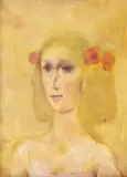 Vladimir (Mirel) Zamfirescu, Tânăra cu flori în păr, 1978, ulei pe pânză
