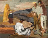 Henri Catargi, La câmp, ulei pe carton