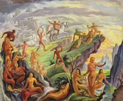 Câmpiile Elizee by Carol Hübner, 1939, ulei pe pânză, sold Jun 2023