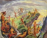 Carol Hübner, Câmpiile Elizee, 1939, ulei pe pânză